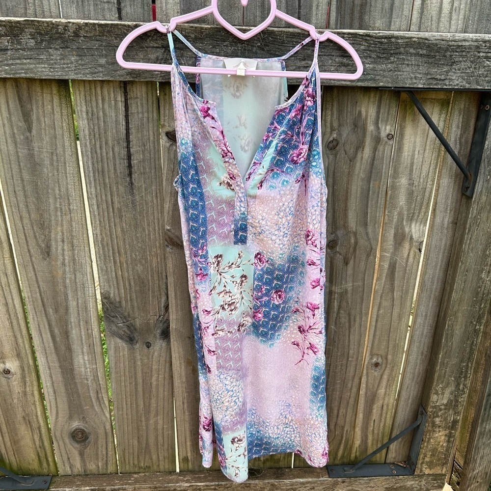 Skies Are Blue Multicolor Patchwork Dress Medium
